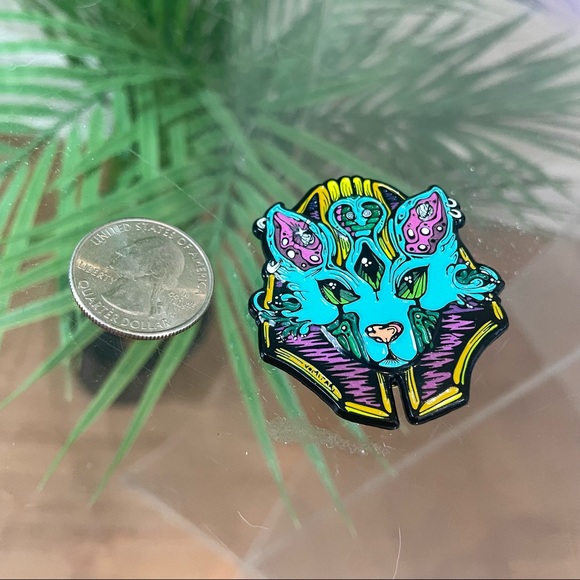 Egyptian Pharoh Fox Alien psychedelic enamel pin annunaki Anubis cat god goddess - Picture 3 of 6